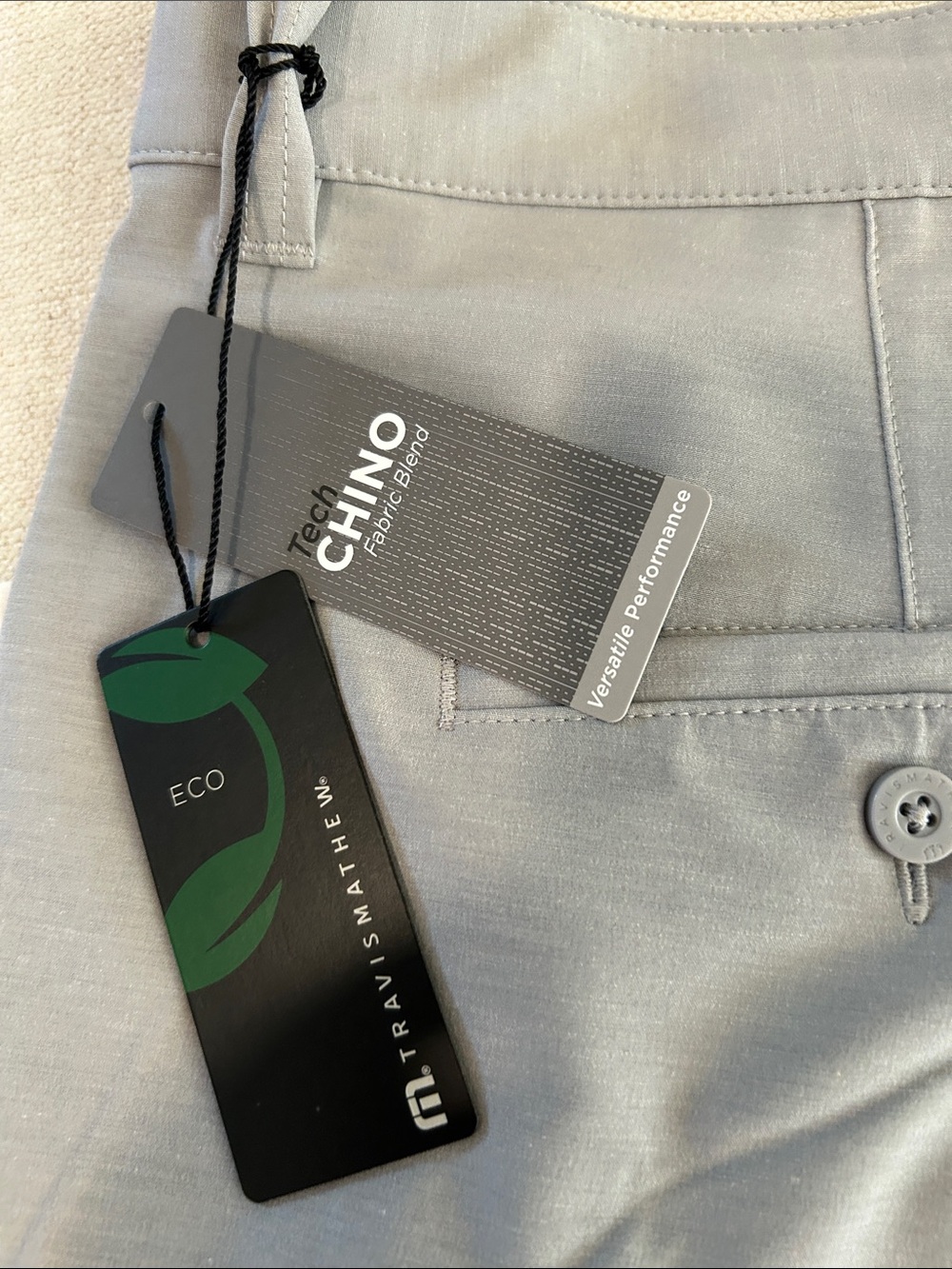 Travis Matthew ECO Tech Chino Fabric Blend 8” inseam Grey, Size 40 - Picture 7 of 9